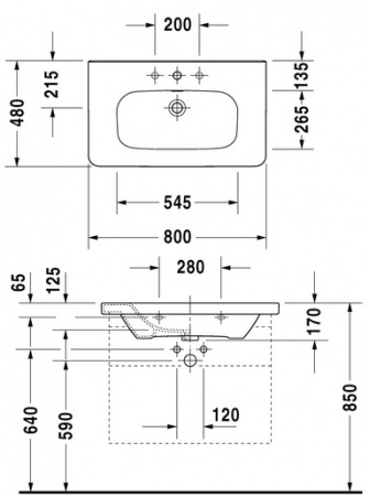 Раковина для мебели Duravit Durastyle 2320800000 80 см фото