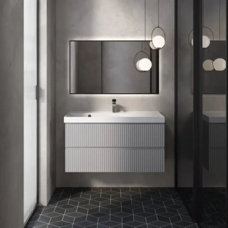 Тумба под раковину Aquame S1 AQM900110GM 100 см, серая фото