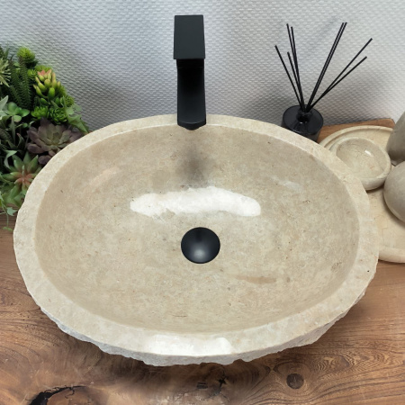 Раковина из мрамора Marble Cream MC-69258 50x40x15  фото