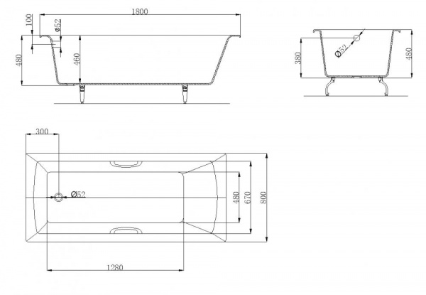 Чугунная ванна OWL 1975 Konung OWLIB191115 180x80 фото