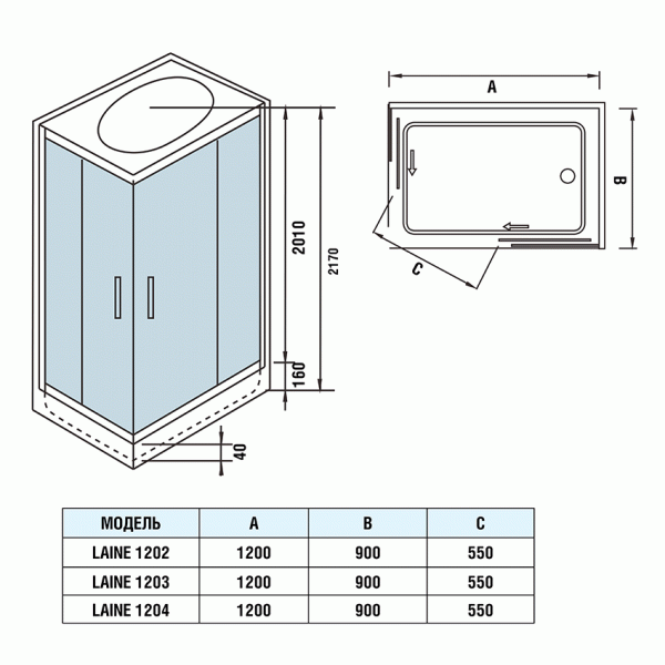Душевая кабина WeltWasser WW500 Premium Laine 1204 120x90 фото