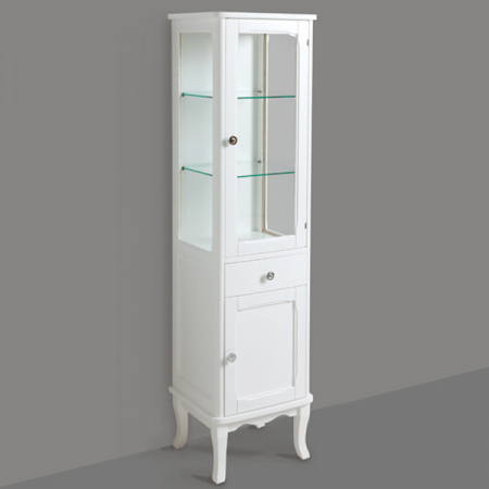 Шкаф-пенал с витриной и ящиком Simas Arcade ARMV2 белый фото