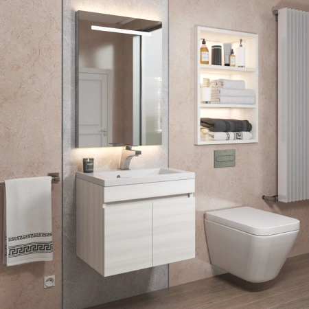 Тумба под раковину Uperwood  Eva 50 3930213460 дуб харбор белый фото