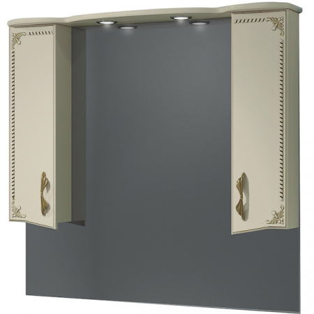 Зеркало-шкаф Kaksa Классик-Д 004235 105 см бежевый с золотом фото