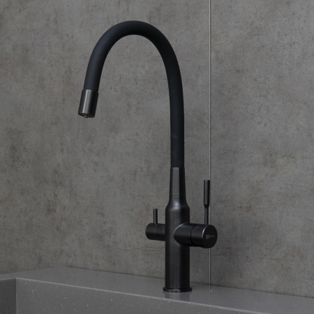 Смеситель для кухни с подключением к фильтру Lemark Expert LM5083BL-Black фото