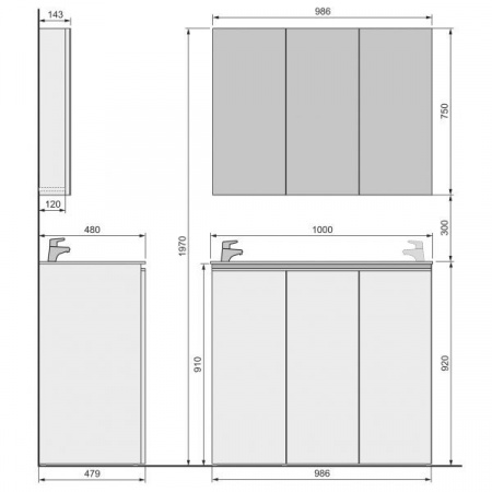 Зеркало-шкаф Raval Great Gre.03.100/W фото