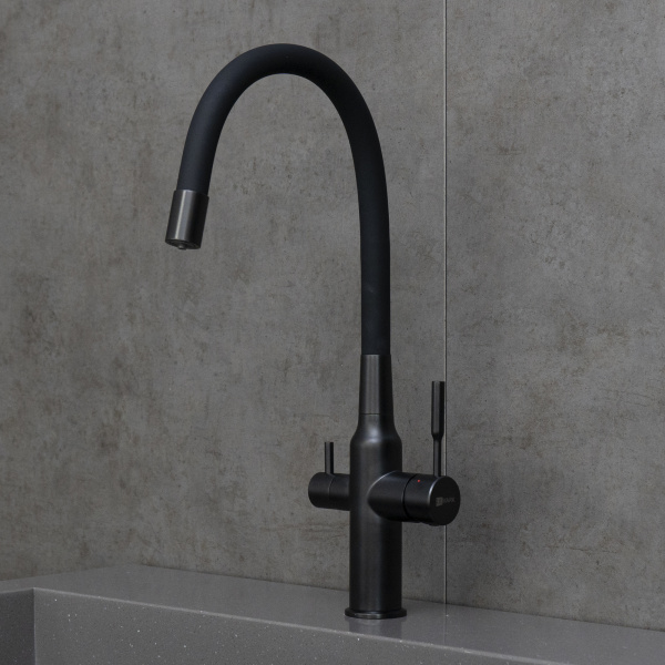 Смеситель для кухни с подключением к фильтру Lemark Expert LM5083BL-Black фото