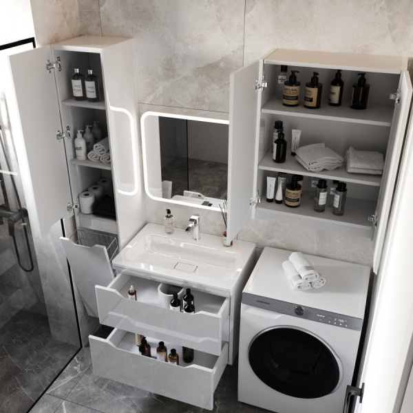 Тумба под раковину Style Line Марелла 70 Люкс Plus СС-00002408 белый глянец антискрейтч фото