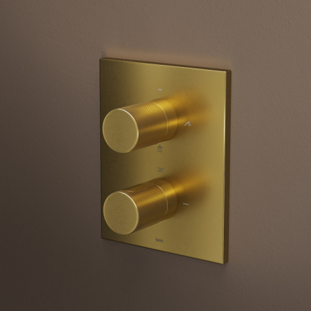 Душевая система скрытого монтажа с термостатом Iddis Duna DUNMGSTi68 матовое золото фото