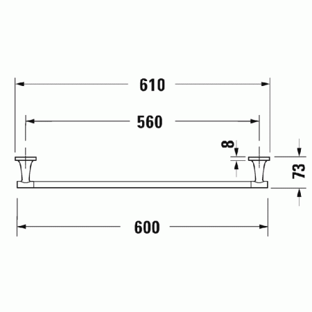 Полотенцедержатель Duravit Starck T 0099424600 60 см черный матовый фото