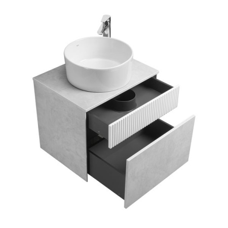 Тумба под раковину Акватон Марбл 60 1A276101MH4C0 белый матовый/слэйт фото