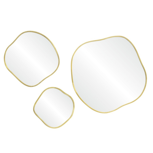 Набор из трех зеркал Art-Zerkalo Organic Panno Gold SM130GL 91,61,41 см фото