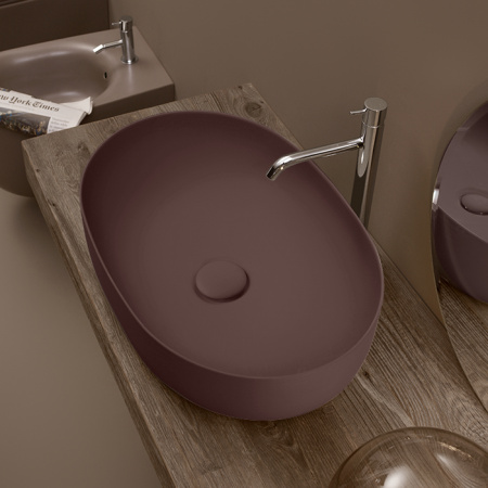 Накладная раковина Kerasan Nolita 534375*0 60х40 бургундский матовый фото