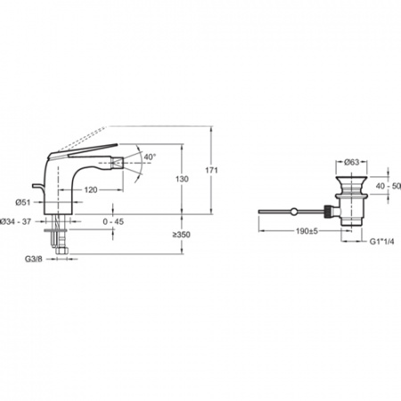 Смеситель для биде Jacob Delafon Avid E97014-CP фото