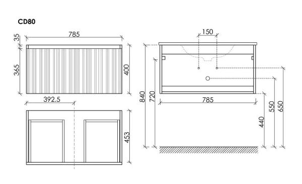 Тумба под раковину Sancos Code CD80GB серо- бежевая фото