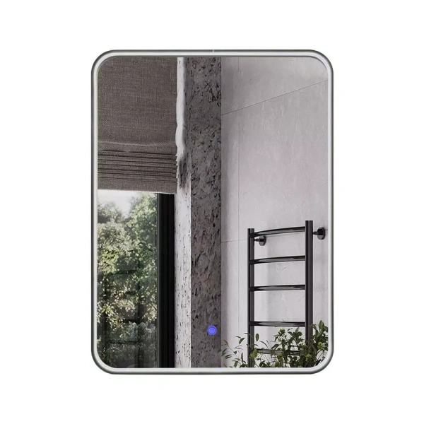 Зеркало с подсветкой LED IC-подсветка холодный свет, сенсорное Comforty Ситара-60 00-00020613 черное матовое фото