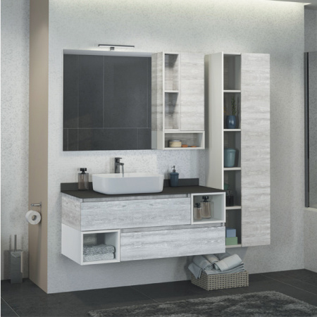 Зеркало-шкаф Comforty Прага-120 дуб белый фото