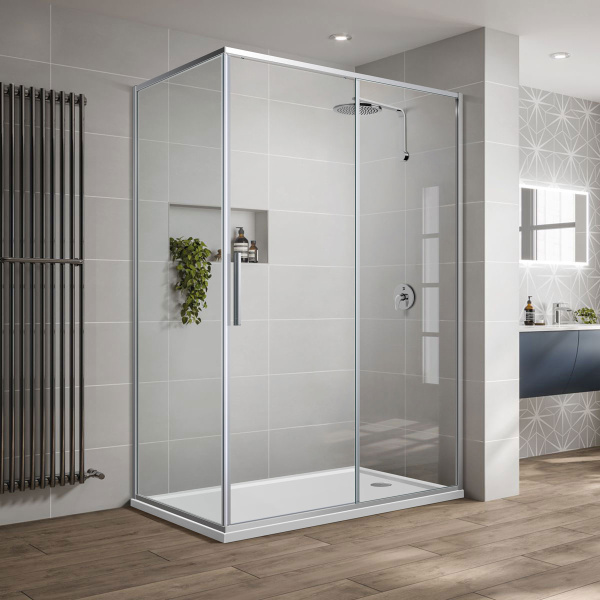 Душевой уголок Vincea Slim-U VSR-2SU9012CL 120x90 хром фото