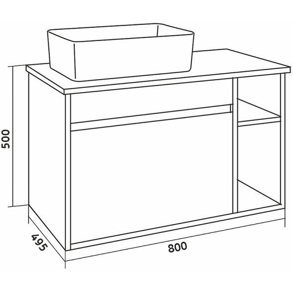 Тумба под раковину Grossman Фалькон 80 108005 бетон фото