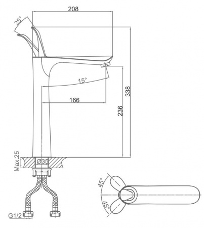 Высокий смеситель для раковины D&K Venice Baciano DA1032059 фото