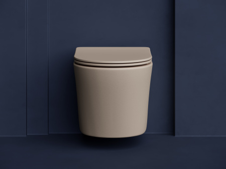 Унитаз подвесной безободковый Ceramica Nova Balearica CN6000MC капучино матовый фото
