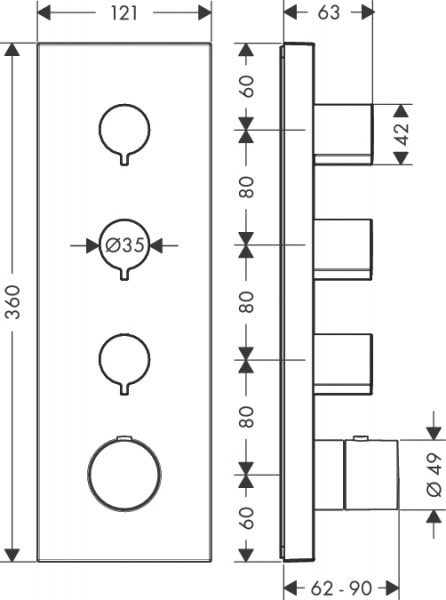 Термостатический смеситель для душа Axor ShowerCollection 10751000 фото