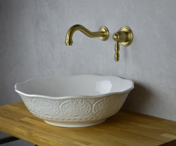 Накладная раковина Bronze de Luxe Анжелика и Король 2421 44x44 белая фото