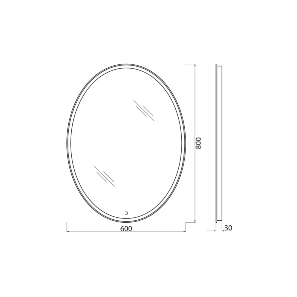 Зеркало с подсветкой и сенсорным выключателем BelBagno SPC-VST-600-800-LED-TCH 60x80 фото