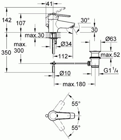 Смеситель для раковины Grohe Eurostyle New 33558003 фото