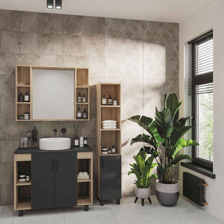 Тумба под раковину Grossman Флай 100 101002 серая фото