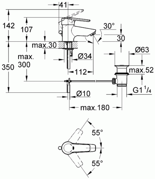 Смеситель для раковины Grohe Eurostyle New 33558LS3 фото