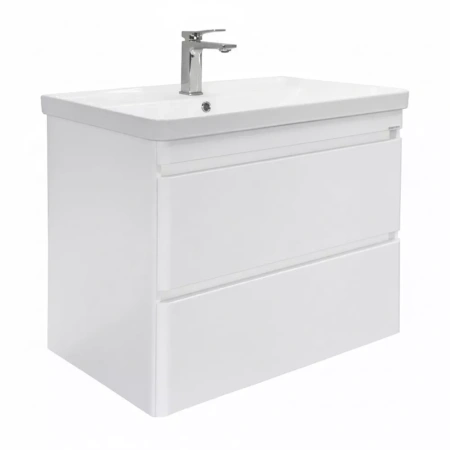 Тумба с раковиной Comforty Енисей-80П2 00-00021339CF белый глянец фото