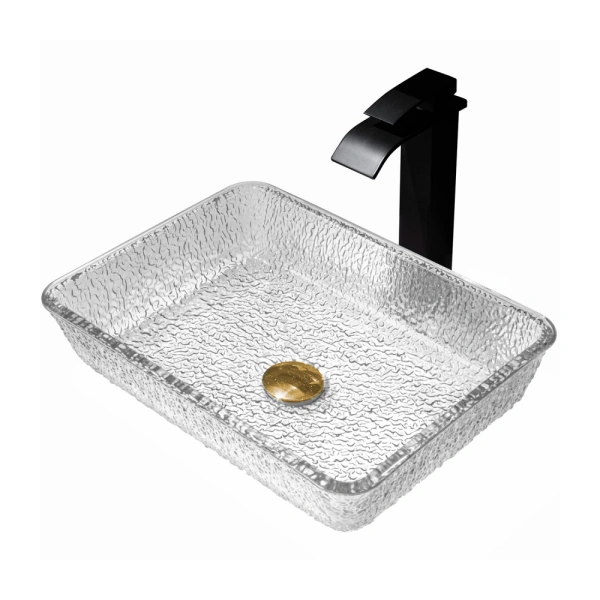 Накладная раковина стеклянная Abber Glas AK2313 46x33 прозрачная фото