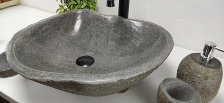 Накладная раковина из речного камня RS0879 (50*44*15) фото