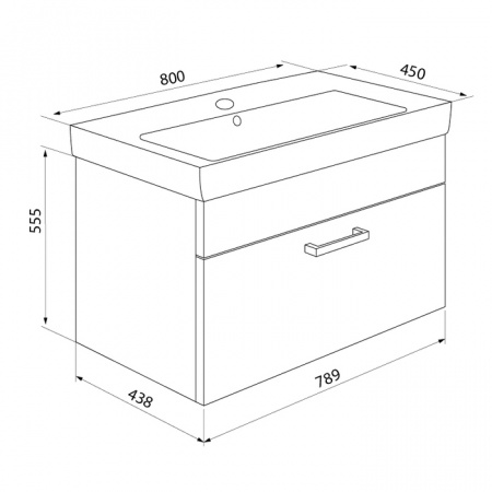 Тумба с раковиной Iddis Mirro 80 см MIR80W0i95K фото