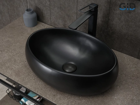 Накладная раковина GID Bm9030b 53372 48x34 черная матовая фото