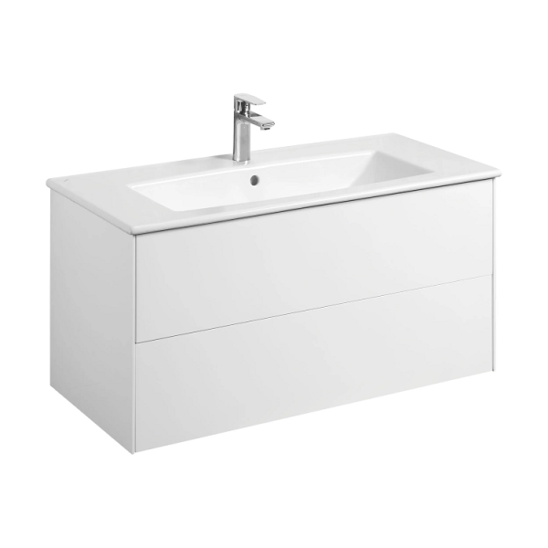 Тумба с раковиной Акватон Сохо 100 1A258201AJ010 белый глянец фото