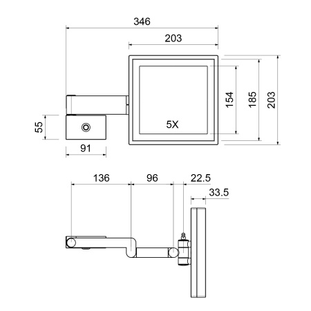 Зеркало с подсветкой и 5 кратным увеличением Timo Selene 17074/17 матовое золото фото