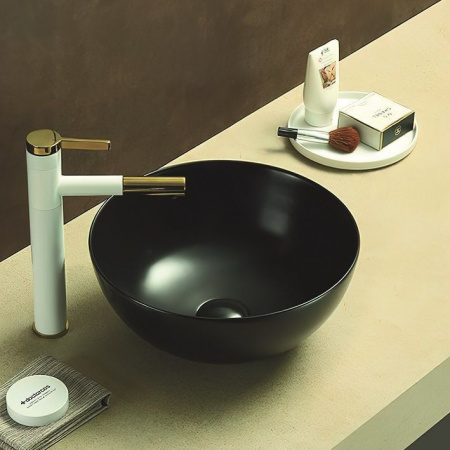 Накладная раковина Art&Max AM-107-MB 35x35 черная матовая фото