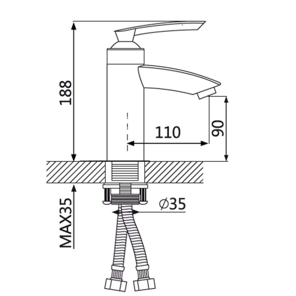 Смеситель для раковины Oute T20 T2001 фото