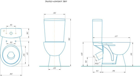 Унитаз-компакт напольный Rosa Уют 462335 с сиденьем фото