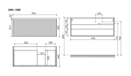 Тумба под раковину Sancos Snob R 1.0 SNR1.0100RW Bianco фото