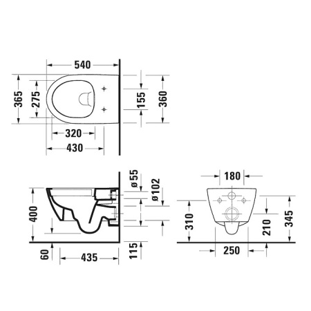 Подвесной унитаз безободковый Duravit No.1 45820900A1 с сиденьем микролифт  фото