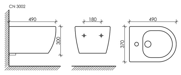 Биде подвесное Ceramica Nova Play CN3002MB черное матовое фото