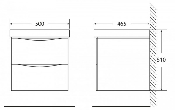 Тумба под раковину BelBagno Fly FLY-500-2C-SO-BO-P 50 см фото