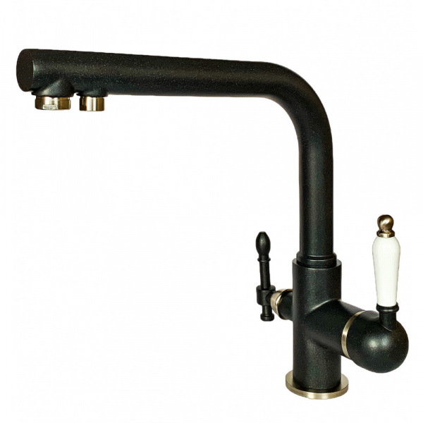 Смеситель для кухни с подключением фильтра Milacio Castellon Ceramic MC.512.ASN антрацит/сатин фото