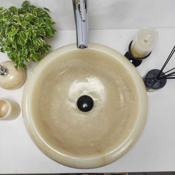 Накладная раковина из оникса Donut Yellow Medium DO-00952 (45*45*15) фото