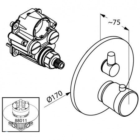 Термостат для душа встраиваемый Kludi Balance 528359175 фото