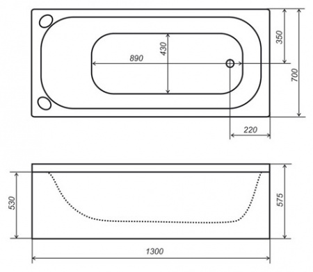 Акриловая ванна Triton Стандарт 130х70 фото