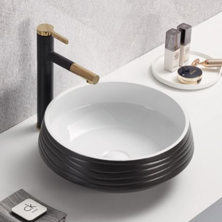 Накладная раковина Comforty J2110 00-00012221 41x41 черный/белый фото